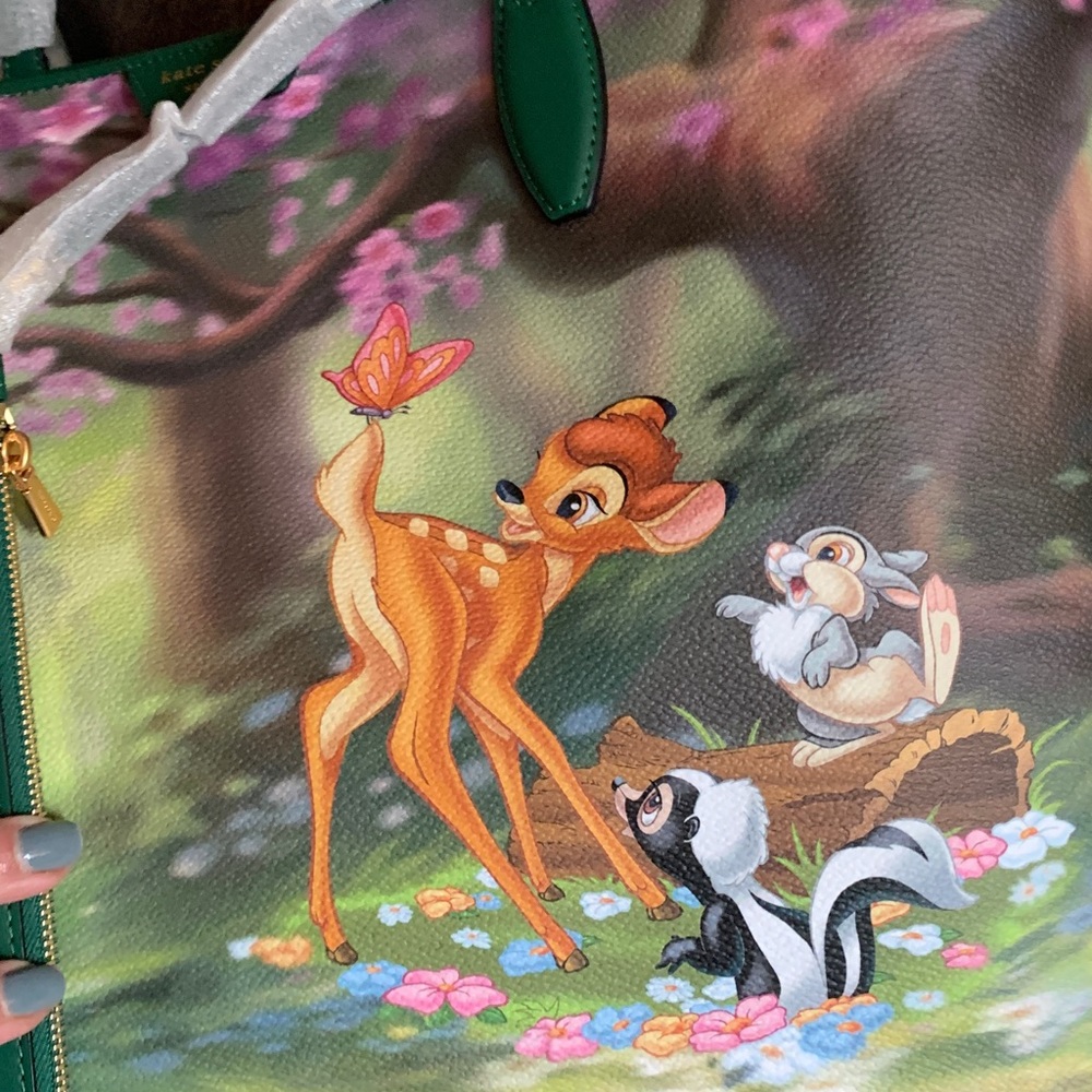 GORGEOUS😍Authentic KATE SPADE Coated leather/smooth leather BAMBI tote/wristlet - Picture 3 of 15